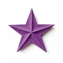 Obraz premium Paper purple star white background.