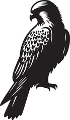 Obraz premium Falcon Silhouette Vector Art on White Background - Majestic Bird of Prey Icon Design 