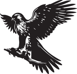 Obraz premium Falcon Silhouette Vector Art on White Background - Majestic Bird of Prey Icon Design 
