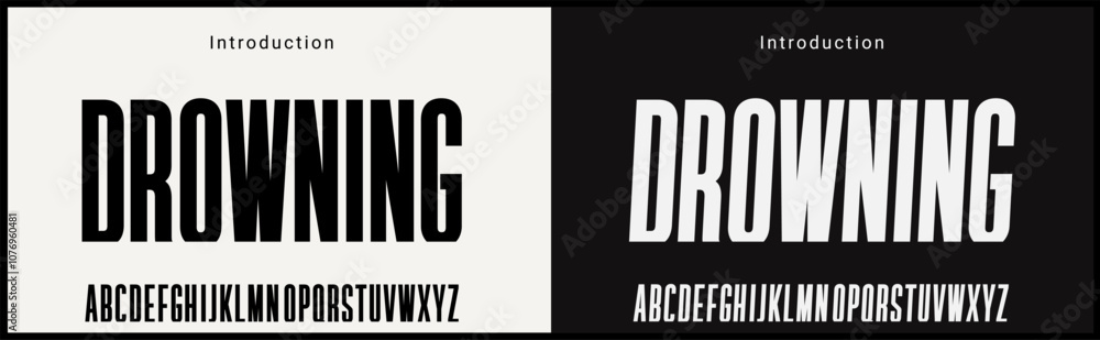 Fototapete condensed sans serif typeface. alphabet vector font with minimalist typography.