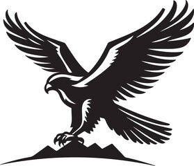 Obraz premium Falcon Silhouette Vector Art on White Background - Majestic Bird of Prey Icon Design 