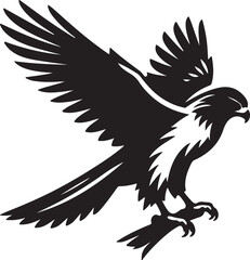 Obraz premium Falcon Silhouette Vector Art on White Background - Majestic Bird of Prey Icon Design 