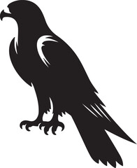 Fototapeta premium Falcon Silhouette Vector Art on White Background - Majestic Bird of Prey Icon Design 