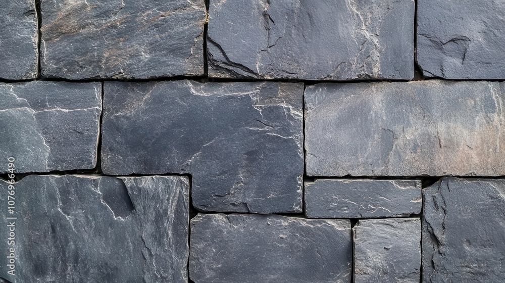 Poster a close-up of dark grey black slate texture, highlighting the rich, deep patterns and subtle variati