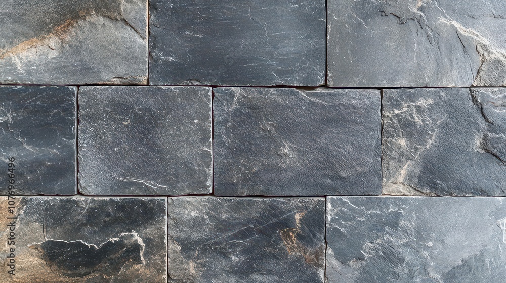 Poster a close-up of dark grey black slate texture, highlighting the rich, deep patterns and subtle variati