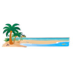 Beautiful Digital Illustration of Beach and Palms - Tropical Paradise Design
