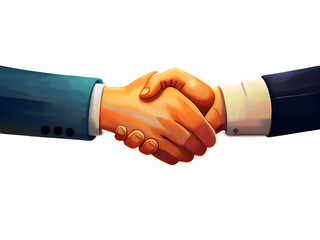 Digital Illustration of Hands Shaking - Symbol of Agreement and Unity