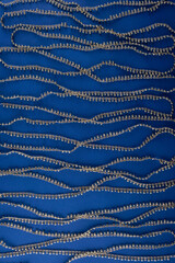 christmas dark blue background with gold texture abstract Xmas banner mockup with copy space