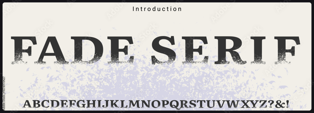 Aufkleber bold serif typeface vector font. alphabet vector font with texture and rough style.
