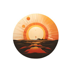 Stunning Digital Illustration of Sunset - Beautiful Evening Sky Design