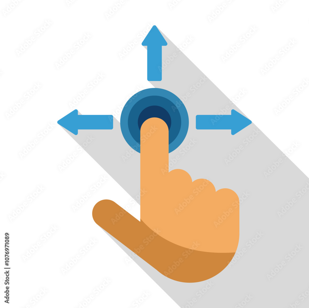 Poster hand using a multi directional control interface, useful for navigation, gaming, or other interactiv