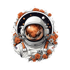 Cartoon Digital Illustration of an Astronaut - Fun Space Adventure Design