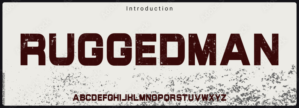 Poster bold condensed sans serif vector font. alphabet vector font with texture. rough and grunge style vec