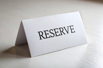 Reserve Table Card. 