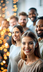 Fototapeta premium Bokeh Digital Art Background Community Engagement Soft Glowing Lights Active Interaction Advertisement Copy Space Photo Stock Concept