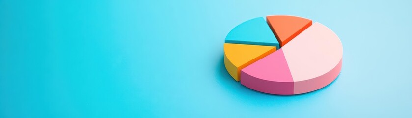 Obraz premium Market segmentation, colorful pie chart, flat design illustration