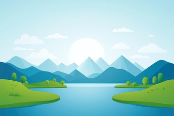 Fototapeta premium Clean water initiative, river and lake preservation, flat design illustration
