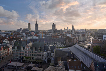 Ghent skyline, Flanders, Belgium