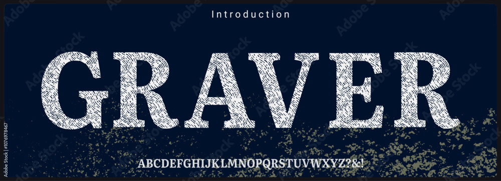 Poster bold serif typeface vector font. alphabet vector font with texture and rough style.