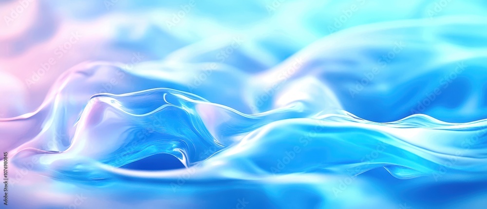 Poster abstract soft waves in pastel colors, creating a serene and tranquil atmosphere, ideal for backgroun
