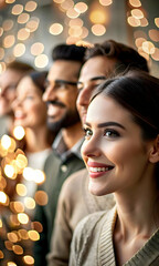 Fototapeta premium Bokeh Team Leadership Concept - Digital Art Background with Blurred Lights and Leadership Symbols for Guidance and Community Management, Perfect for Advertisements and Marketing with Copy Space