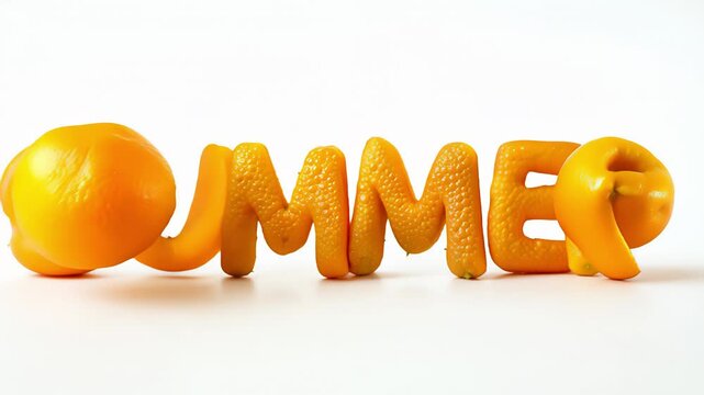 Word summer made of fruits. Created with Generative AI