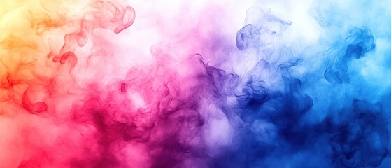 Fototapeta premium Abstract colorful smoke background with vibrant hues of blue, pink, and yellow, perfect for artistic projects.