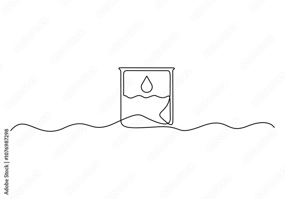 Poster continuous line drawing of check mark. tick one line icon. single line drawing background vector ill