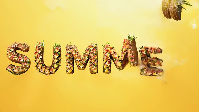 Word summer made of fruits. Created with Generative AI