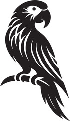 Obraz premium Parrot Silhouette Vector Art on White Background - Vibrant Tropical Bird Icon Design