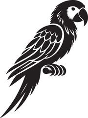 Fototapeta premium Parrot Silhouette Vector Art on White Background - Vibrant Tropical Bird Icon Design