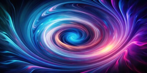 Fototapeta premium A swirling abstract vortex of vibrant colors, reminiscent of a cosmic nebula, with dynamic lines and a mesmerizing central spiral.