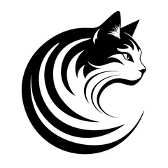 logo with a profile of a cat