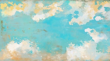 Obraz premium Vintage Sky and Clouds Illustration