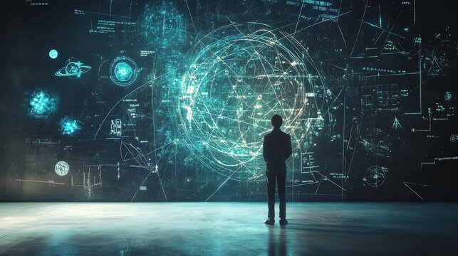 A mathematician explores abstract concepts such as numbers, shapes, and patterns, using logic and reasoning to solve complex problems and advance scientific understanding.