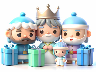 Reyes Magos Family Gathering Role Play Cozy Scene Members Dressed Engaging Festive Activities Gift Wrapping Storytelling Family Bonds Holiday Traditions Ideal Advertisements Magazine Covers