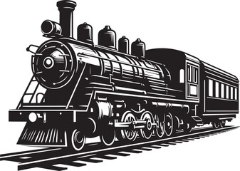 Modern train vehicle silhouette vector illustration isolated on a white background