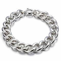 Obraz premium A delicate silver chain bracelet featuring interlinked designs.