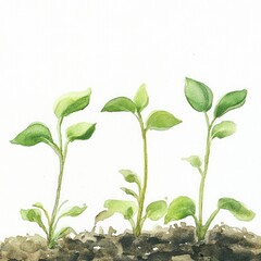 Obraz premium Fresh Germinating Plants. Concept of Healthy Growth and New Beginnings in Nature