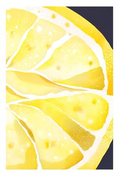 illustration of a large slice of lemon close up
