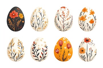 Fototapeta premium Rabbit and easter eggs frame watercolor mammal animal plant Cartoon bunny elements Cute bunny footprint trail paws ears and Funny bunnies head muzzle easter pattern rabbits and bunny free vector