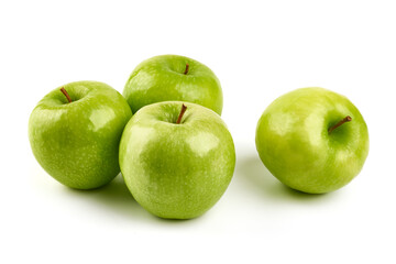 Granny smith apples, isolated on white background.