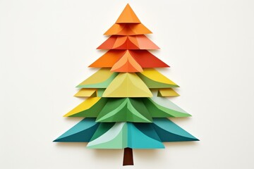 Obraz premium Chrismas tree origami craft paper.
