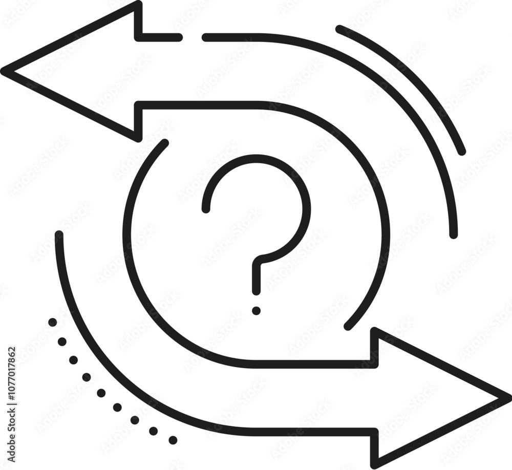 Poster Data analytics and ambiguity analysis line icon. Company strategy performance presentation, business database analytics or finance data infographics outline vector symbol
