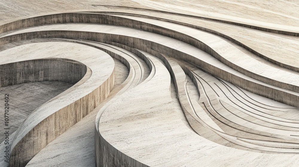 Fototapete a set of curved rulers is used for drawing smooth, flowing lines, often used in landscape architectu
