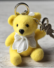 pastel yellow keychain, neon yellow bear charm, mustard yellow pendant, glossy yellow keychain, mini yellow bear charm, yellow plush keychain, yellow animal charm, soft yellow bear pendant, glitter ye