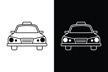Police Car icon on White Background Vector Art Illustration on white background.