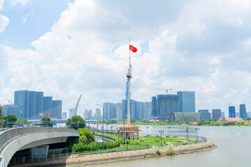 Thu Ngu flagpole at the junction of the Saigon river and Ben Nghe canal, was built in 1865, initially as a signal pole for ships entering and leaving Saigon port.