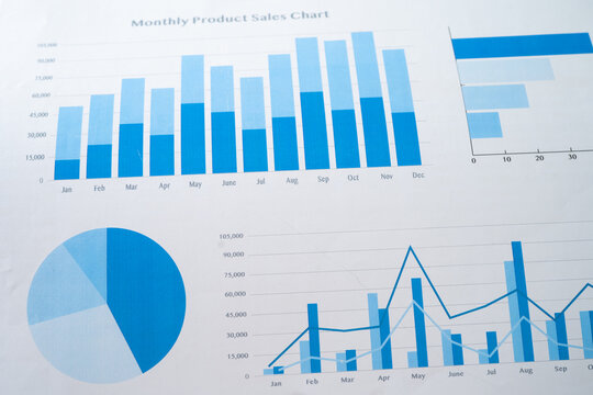 chart or graph paper. Financial, account, statistics and business data concept.