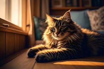 cat on sofa